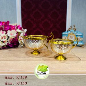 ظروف دکوری پذیرایی بلور برنجی وارداتی